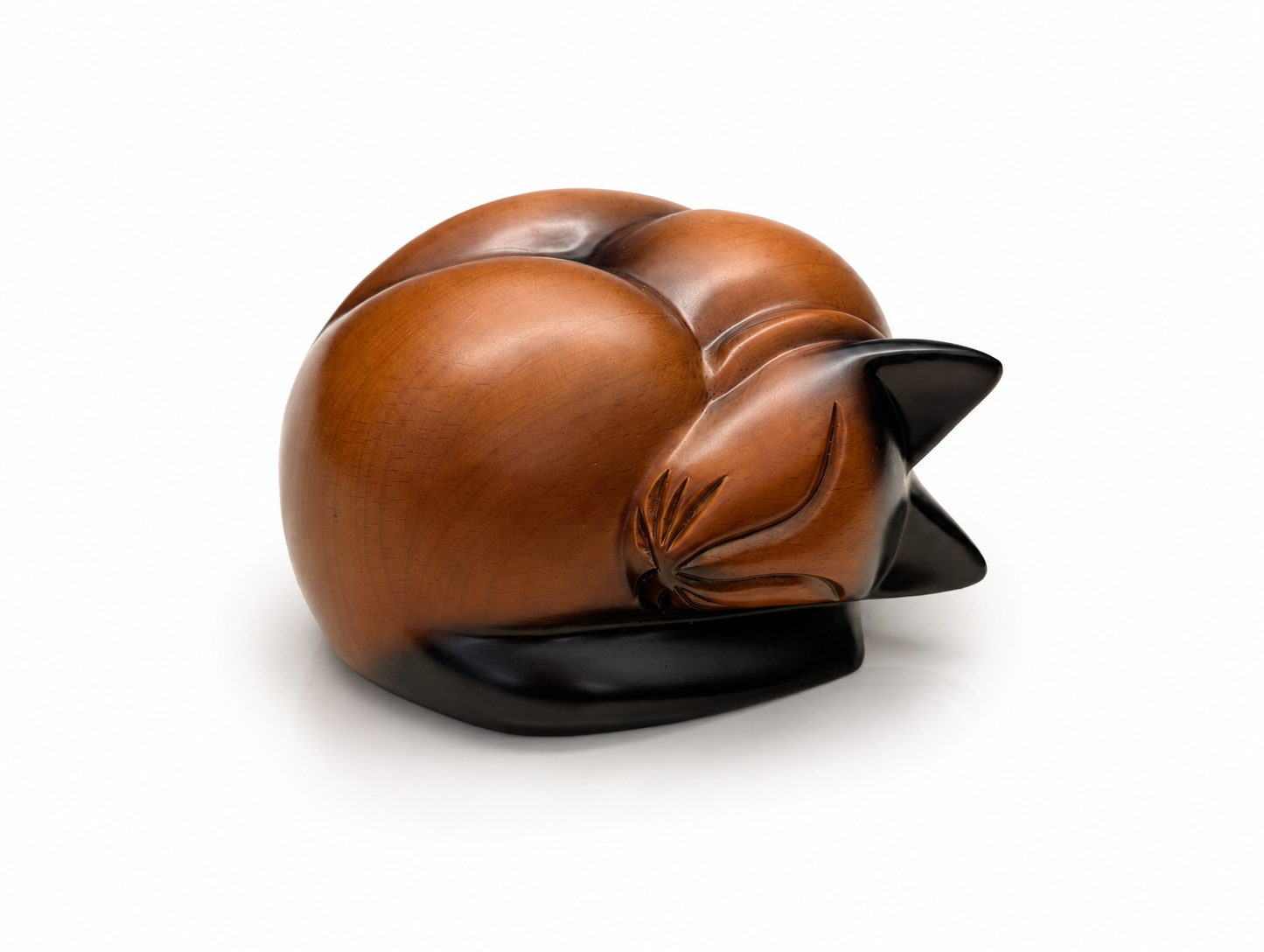 Carved Sleeping Cat Urn-image